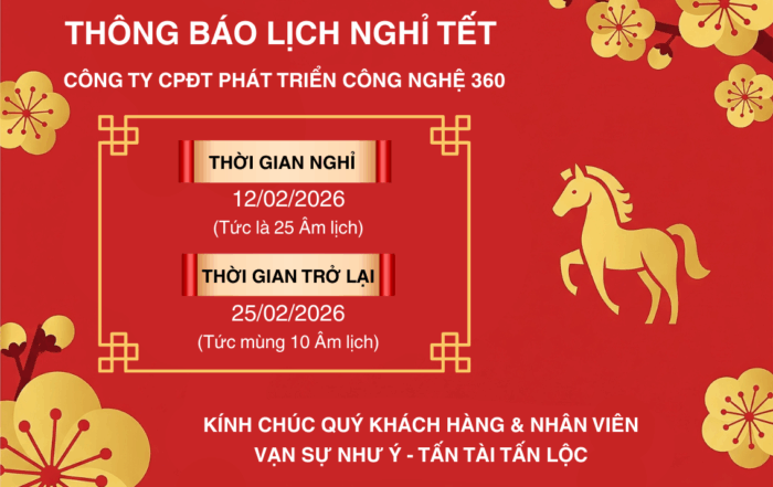 Thông báo lịch nghỉ Tết 2026 360 CORP