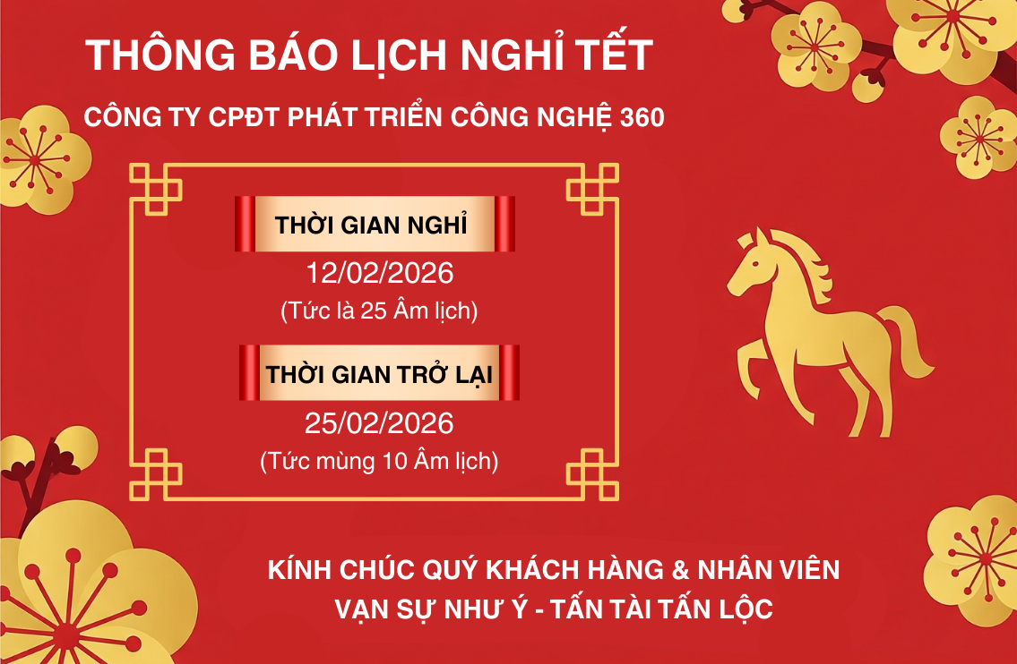 Thông báo lịch nghỉ Tết 2026 360 CORP